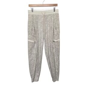 Athleta Pants‎ Womens 6 Gray Venture Printed Jogger Drawstring Zippered Pockets
